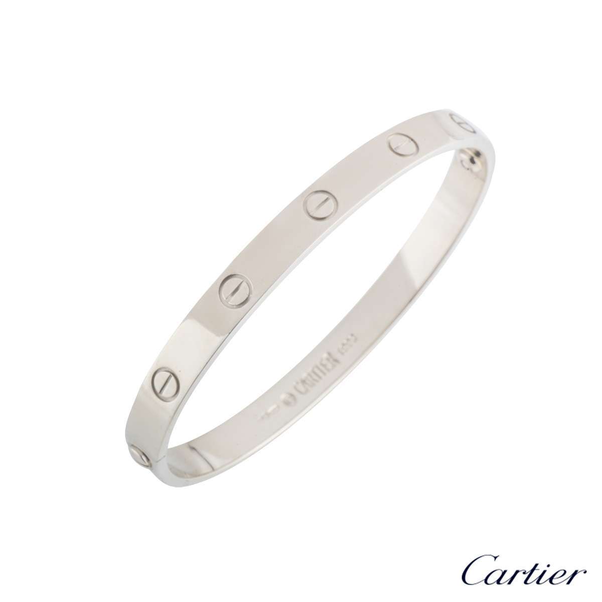Cartier White Gold Love Bracelet Size 16 B Rich Diamonds